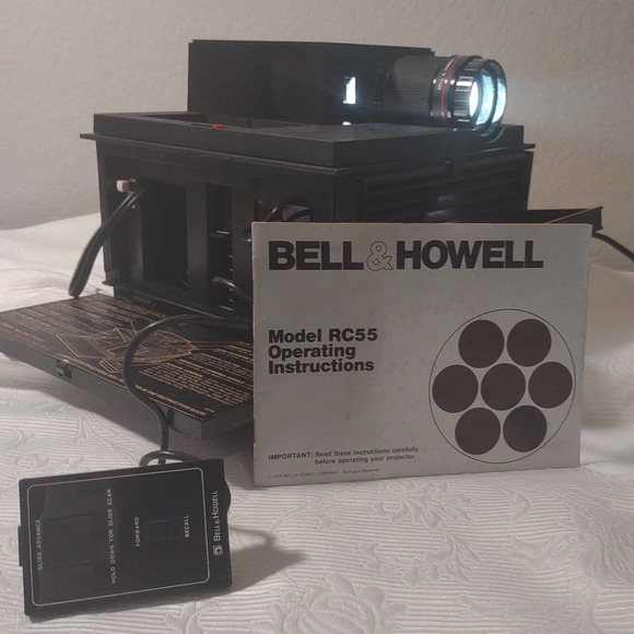 Bell and Howell Media Bell And Howell Rc5 Slide Projector Vintage Works W Manual Remote